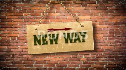 Street Sign New Way Stock Illustration