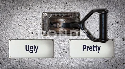 Street Sign Pretty versus Ugly Stock Illustration