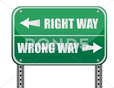 Street sign that reads right way, wrong way - great concept background Stock Illustration