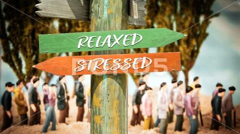 Street Sign Relaxed versus Stressed Stock Illustration