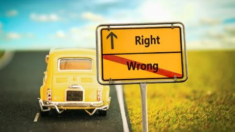 Street Sign Right versus Wrong Illustrazione stock
