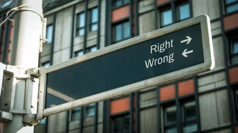 Street Sign Right versus Wrong 스톡 사진