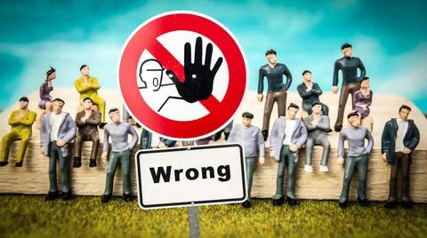 Street Sign to Right versus Wrong Street Sign the Direction Way to Right v... Stock Photos