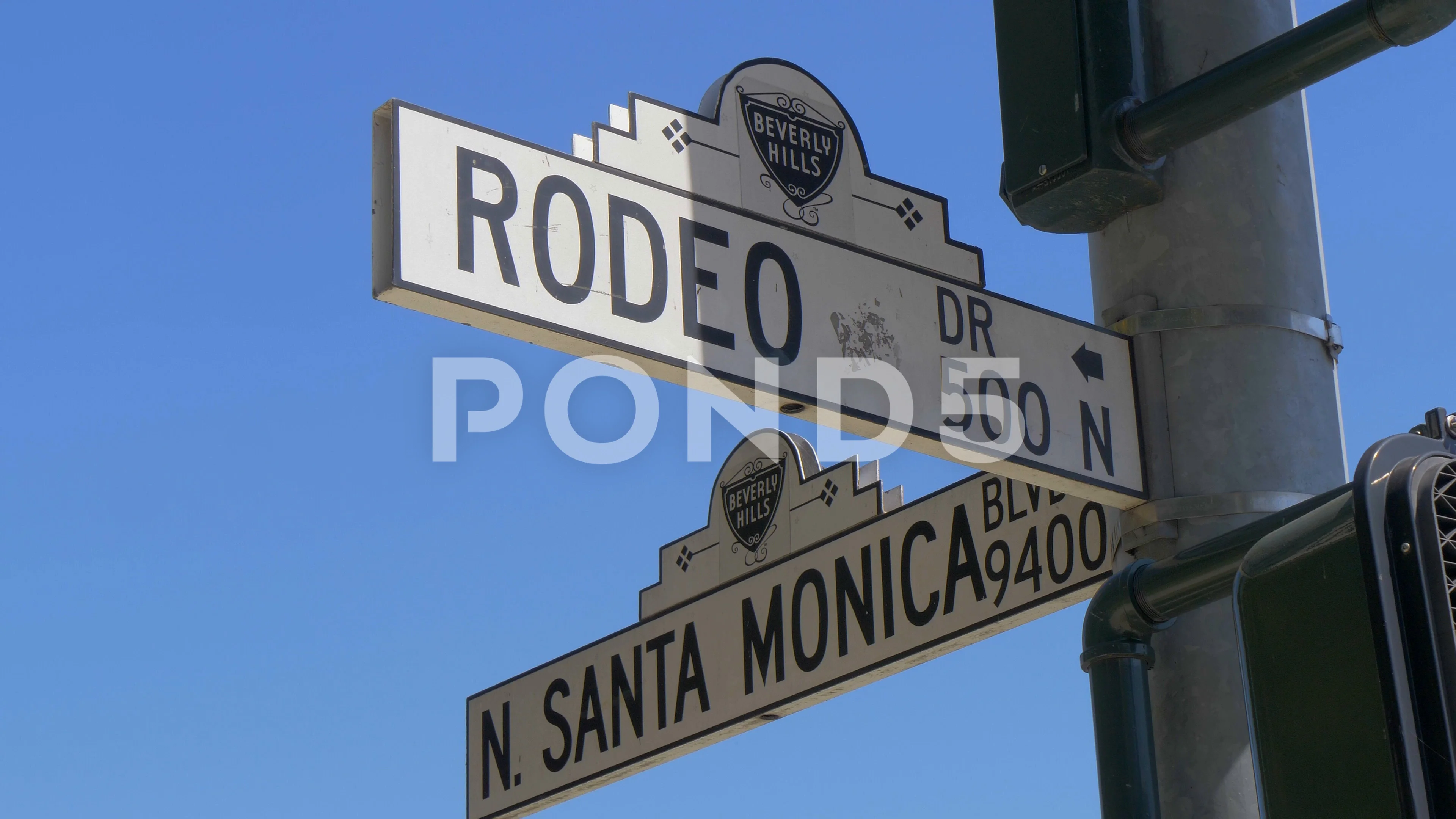 Rodeo Drive Sign In Beverly Hills, Stock Video