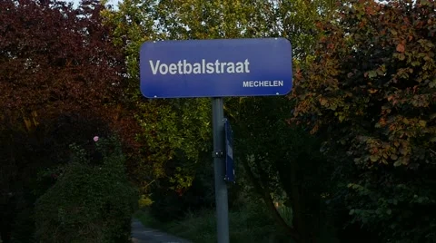 Street sign voetbalstraat - soccer street (dutch) Stock Footage