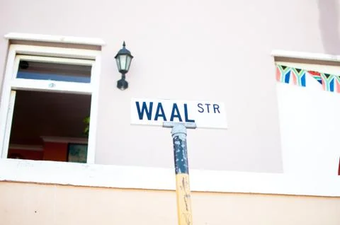 Street sign for waal street in South africa Stock Photos