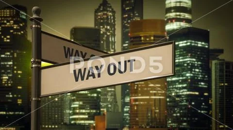 Street Sign WAY OUT Stock Illustration