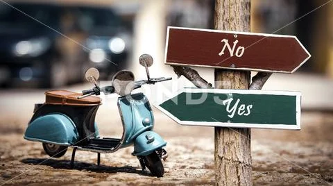 Street Sign Yes versus No Stock Illustration