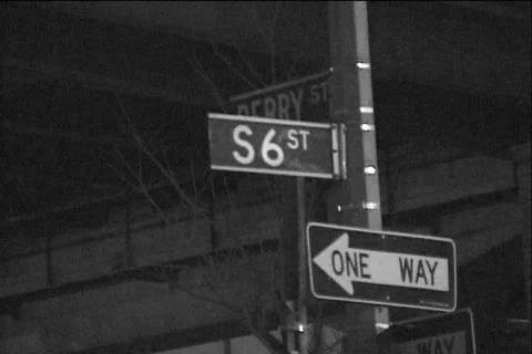Street signs B W montage Stock Footage
