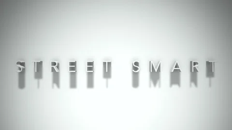 Street smart 3D title animation white text on a white background Stock Footage 299748489