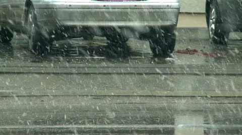 Street with snow Stock Footage 10711387