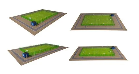Street Sport Fields 3D Model Stock Illustration