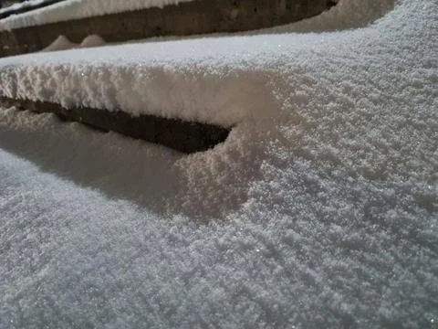Street steps covered in snow Stock Photos