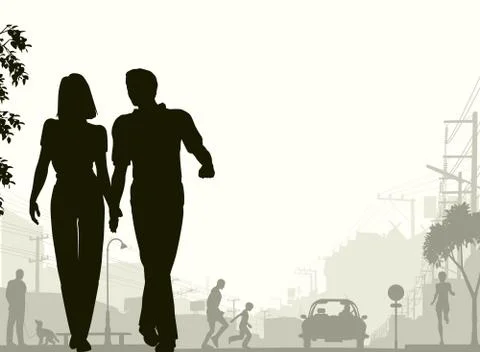 Street stroll Stock Illustration