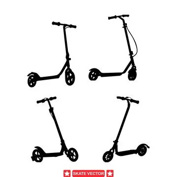 Street Style Skating  Authentic Vector Silhouettes Reflecting Urban Skate C.. Illustrazione stock