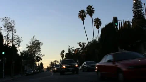 Street at Sunset Stock Footage 20446576