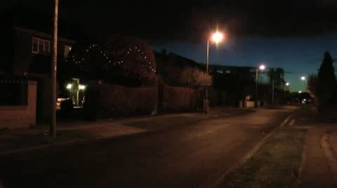 Street at sunset in winter Stock Footage 14820272