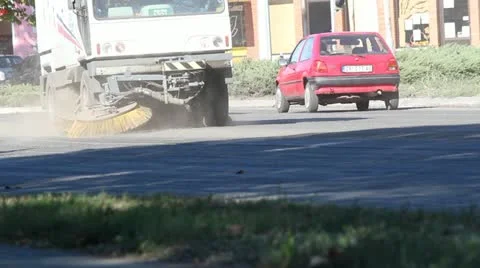 Street sweeper machine Video stock 12185214
