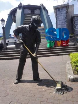 The Street Sweeper Statue. Stock Photos