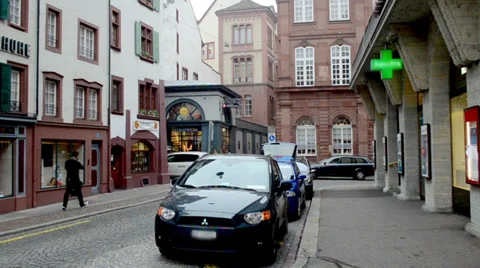 Street Swiss Cities Stock Footage 32190511