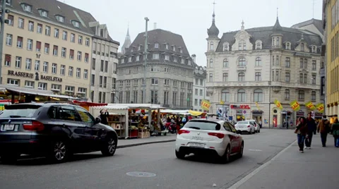 Street Swiss Cities Stock-Footage 32190585