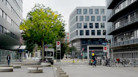 Street Swiss Cities Stock Footage 32190784
