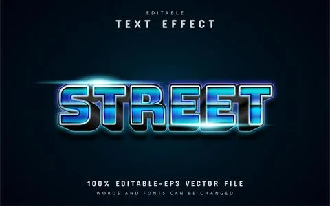 Street text, 80s style text effect Stock Illustration