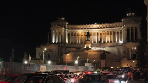 Street Time Lapse Traffic Piazza Venezia Altare della Patria Rome Italy and Stock Footage 343916889