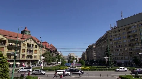 Street in Timisoara Stockbeeldmateriaal 75864044