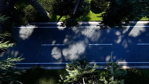 Street Top View, 3D Rendering Stock Footage 122250203