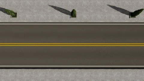 Street Top View, 3D Rendering Stock Footage 122250249