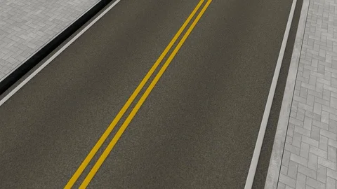 Street Top View, 3D Rendering Stock Footage 122250275