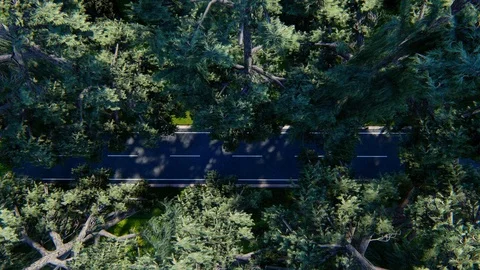 Street Top View, 3D Rendering Stock Footage 122250330