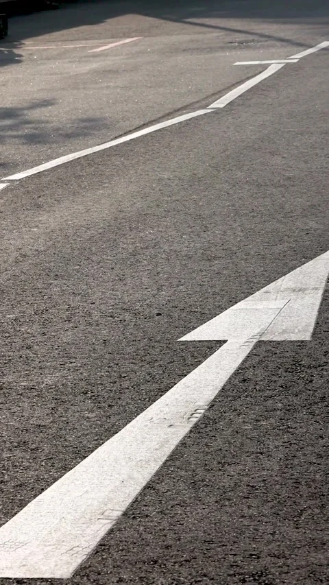Street top view. White lines and arrow. Stock Footage 272319682
