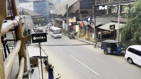 Street Traffic and Shops in Ella, Sri Lanka Video stock 331532913