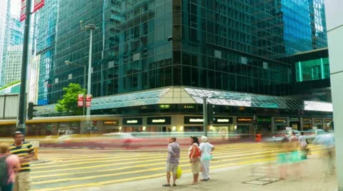 Street traffic in Hong Kong, timelapse Stock Footage