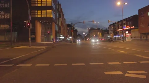 Street Traffic at Night Stock Footage 42305621