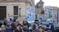 Street traffic protest AFD election campaign counterdemonstration Braunschweig 4k or 4k+ Resolution