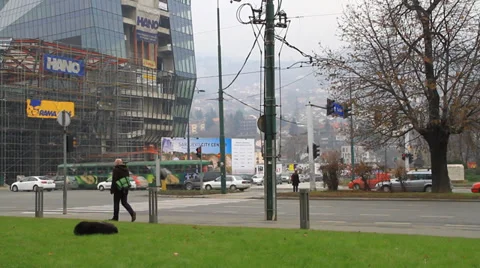 Street Traffic in Sarajevo Stock Footage 34994005