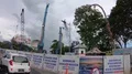 Street traffic scenery pov driving Bali Denpasar with big road works 4k or 4k+ Resolution