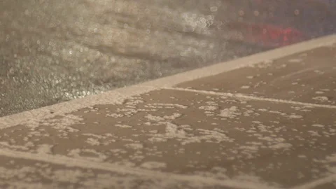 Street traffic View of Brooklyn during snowstorm Manhattan New York City usa Video stock 84838352