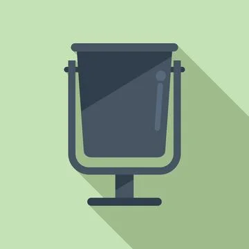 Street trash bin icon flat vector. Organic waste Stock Illustration
