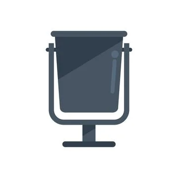 Street trash bin icon flat vector. Organic waste Stock Illustration