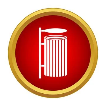 Street trash bin icon representing urban waste disposal Stock Illustration