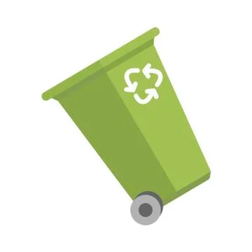 Street trash bin on white background. Vector illustration in trendy flat style Stock Illustration