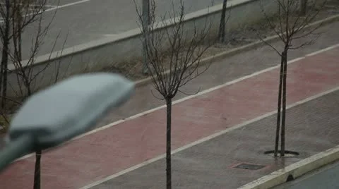 Street under the snow Stock Footage 10742876