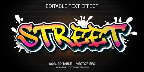 Street vector text effect with modern style design Stock Illustration