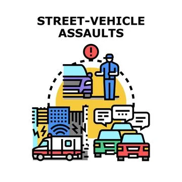 Street vehicle assaults concept vector illustration Stock Illustration