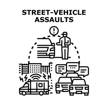 Street vehicle assaults concept vector illustration Stock Illustration
