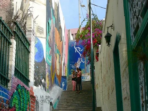 A street view of Barranco in Lima Video stock 76528141